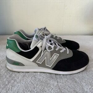NEW BALANCE 574 MENS SIZE 11 SHOES ML574MSB WHITE BLACK GREEN GRAY